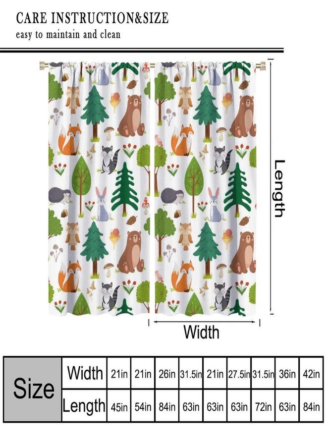 KANEPE Jungle Animal Curtains, Woodland Animals Forest Pattern Window Treatments, Rod Pocket Thermal Insulated Drapes 2 Panel Sets for Kids Room Nursery Classroom, 42" W X 45" L[Decor] - Image 2